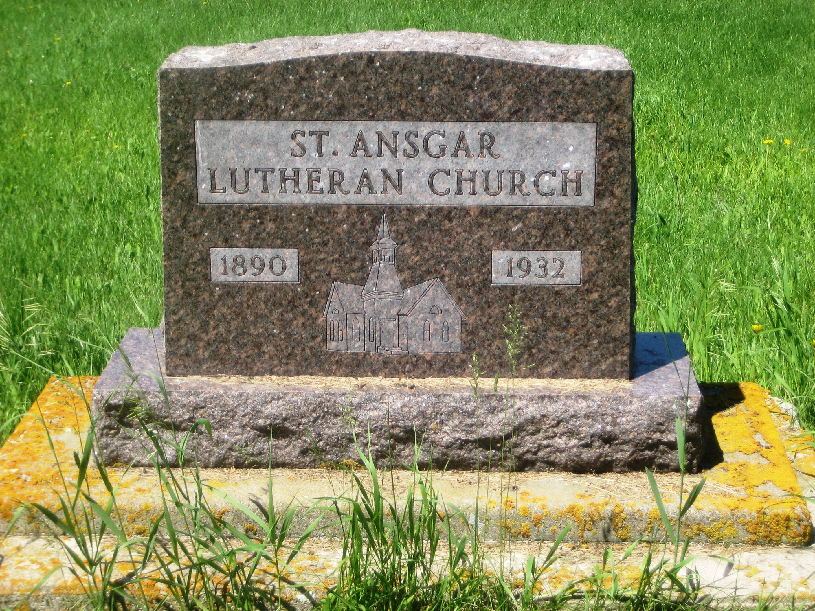 St. Ansgar memorial stone near Lily, South Dakota